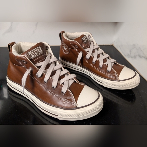 Chuck Taylor All Star Street Mid 'Pinecone’ Leather Sneakers Size 8 MSRP $160 - Picture 5 of 10